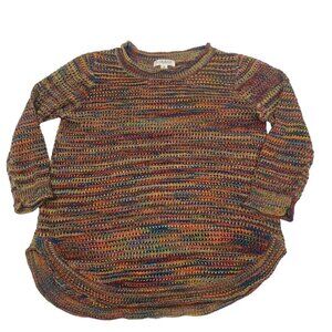Studio JPR Multicolor Open Knit Sweater Multicolor Red Womens Medium